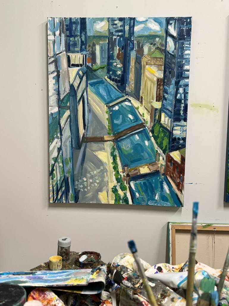 Original Contemporary Cities Painting by Tiffany Stronsky