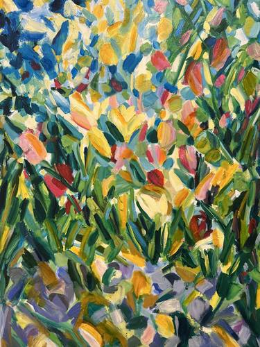 Original Abstract Garden Paintings by Tiffany Stronsky