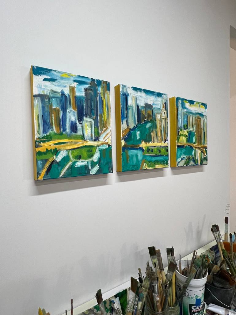 Original Abstract Cities Painting by Tiffany Stronsky