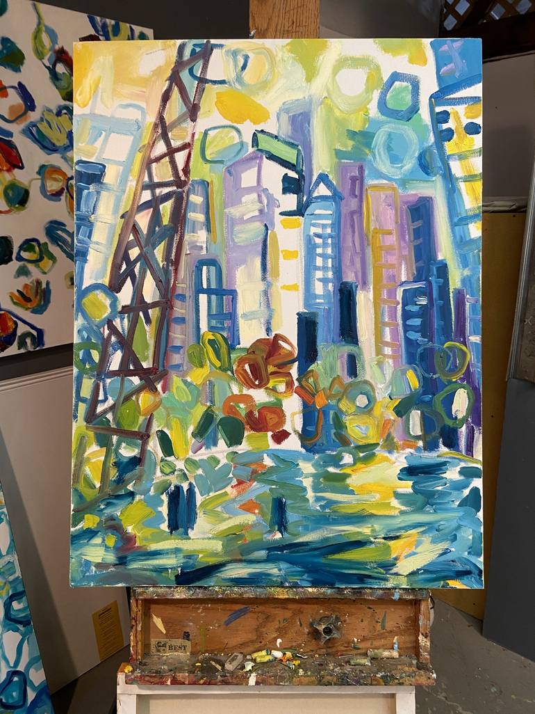 Original Impressionism Cities Painting by Tiffany Stronsky