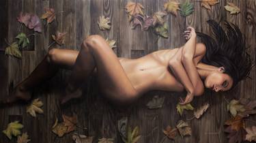 Original Portraiture Nude Painting by ALEJANDRO BRITO