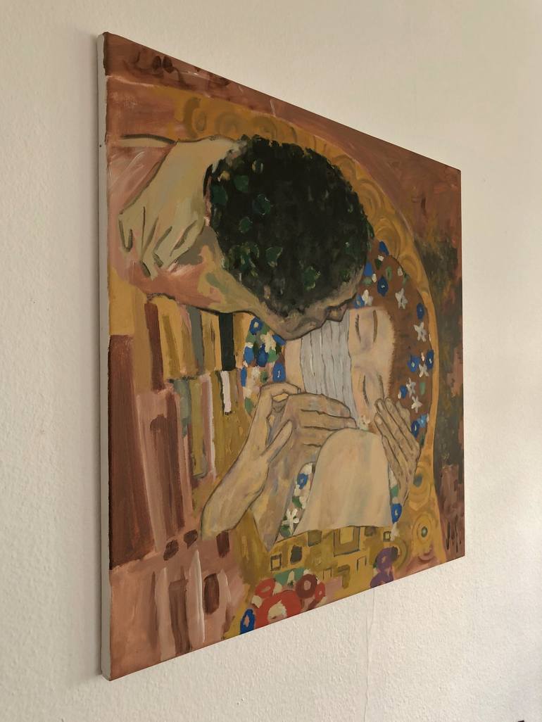 Original Jugendstil Love Painting by Moritz Jaeger