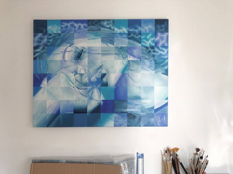 Original Opart Geometric Painting by Moritz Jaeger