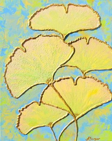 Original Art Deco Botanic Mixed Media by Anna Burger