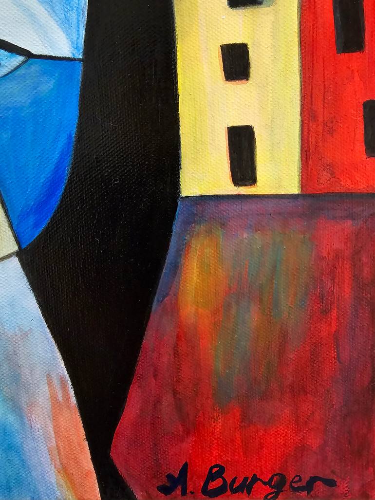 Original Abstract Cities Painting by Anna Burger