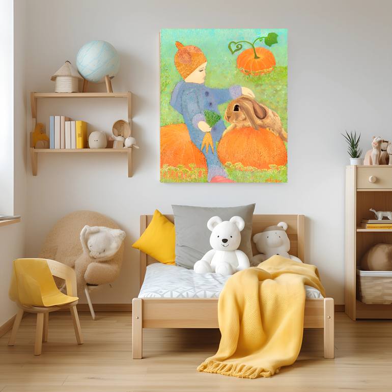 Original Impressionism Children Painting by Anna Burger