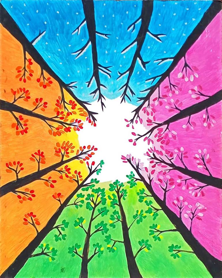 Beautiful Scenery Beautiful Season Painting Painting by Kainat