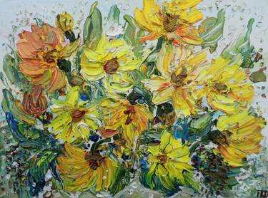 Original Abstract Floral Painting by Polina Fedoseeva