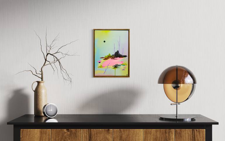 Original Abstract Landscape Mixed Media by Sara Hoque