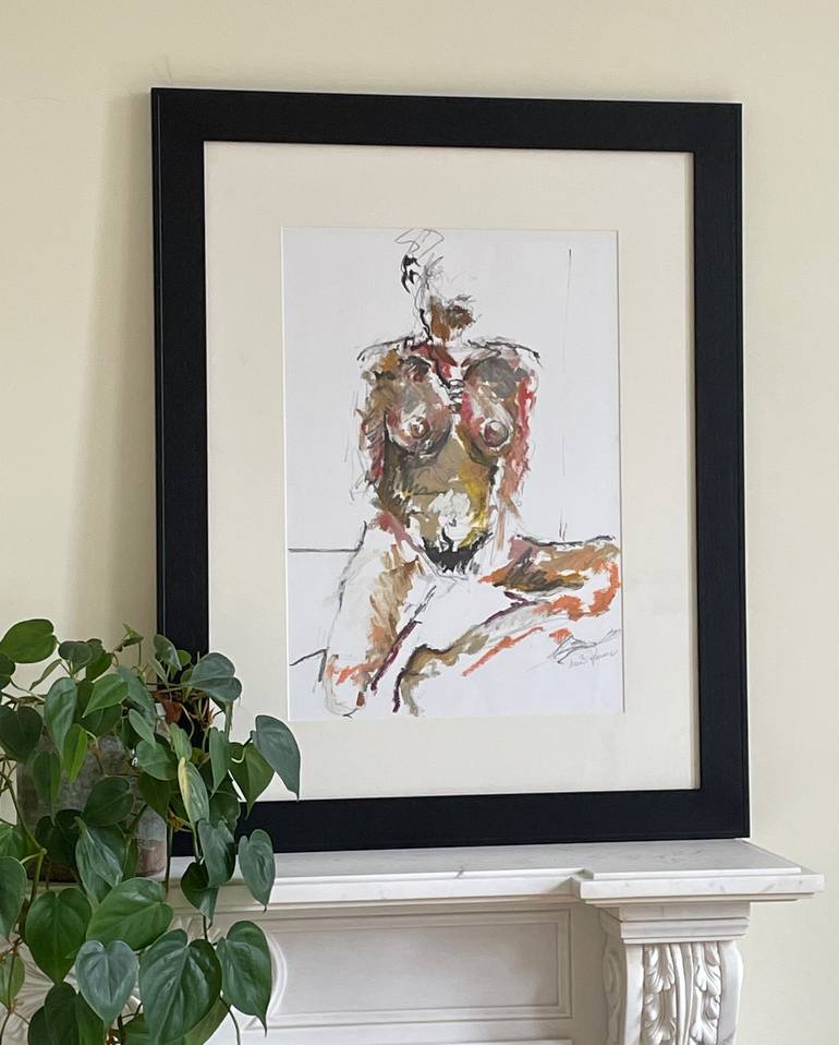 Original Abstract Expressionism Nude Drawing by Lucia McIlmunn