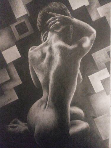 Print of Abstract Expressionism Nude Drawings by Levan Gersamia