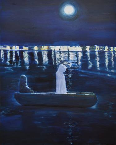 Original Figurative Boat Paintings by Karin Bos