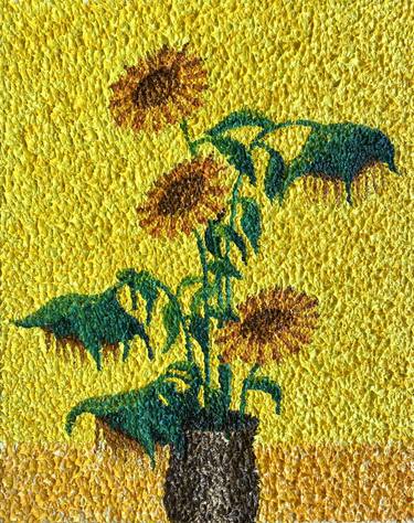 Sunflowers in a clay pot thumb