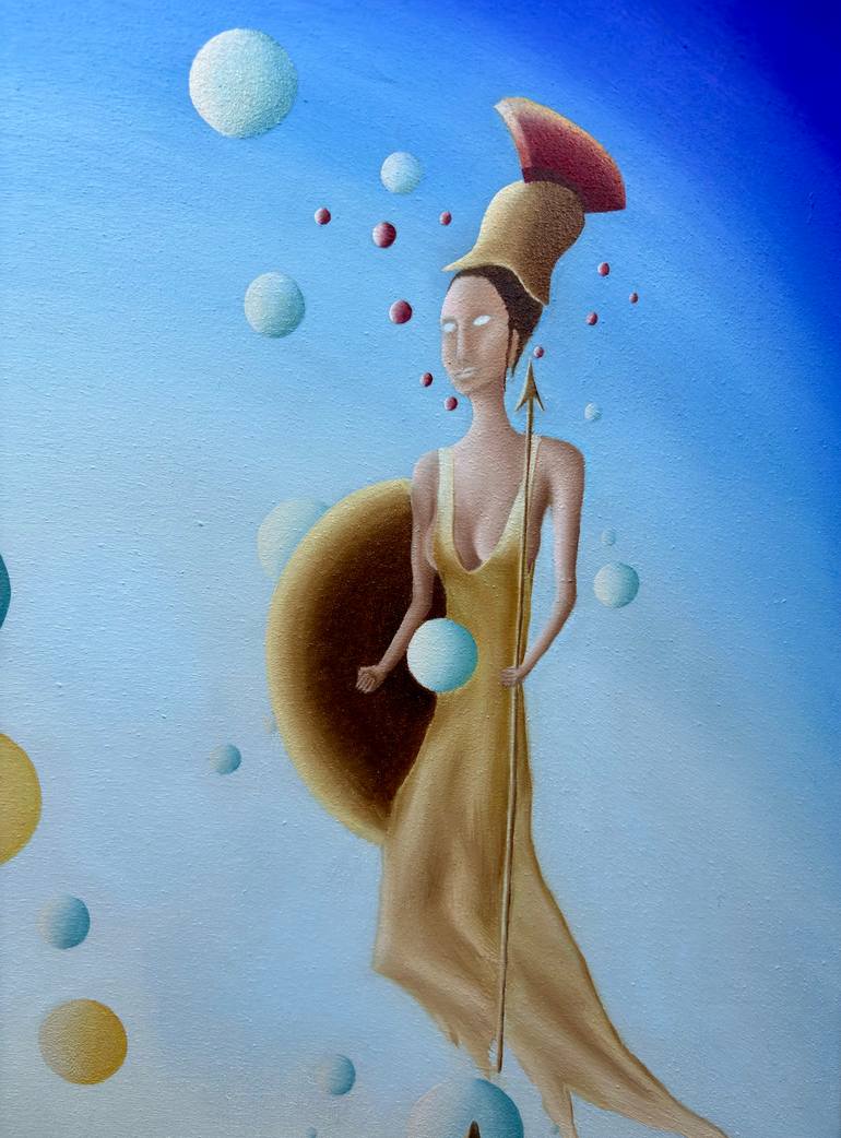 Original Surrealism Classical Mythology Painting by Aris Kontogiannis