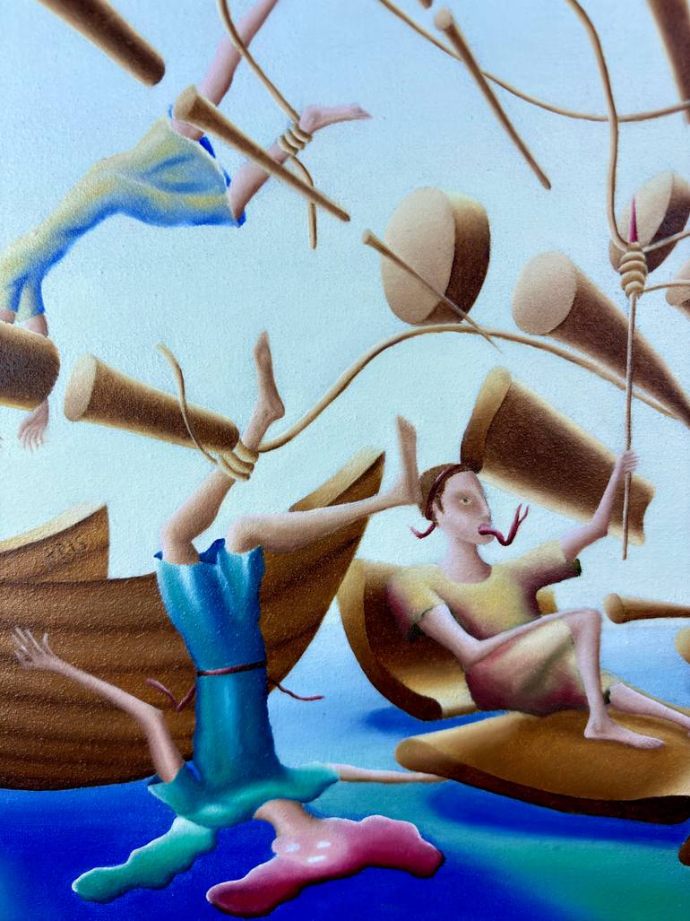 Original Surrealism Classical Mythology Painting by Aris Kontogiannis