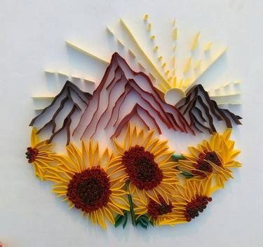 Sunflowers with Mountains thumb