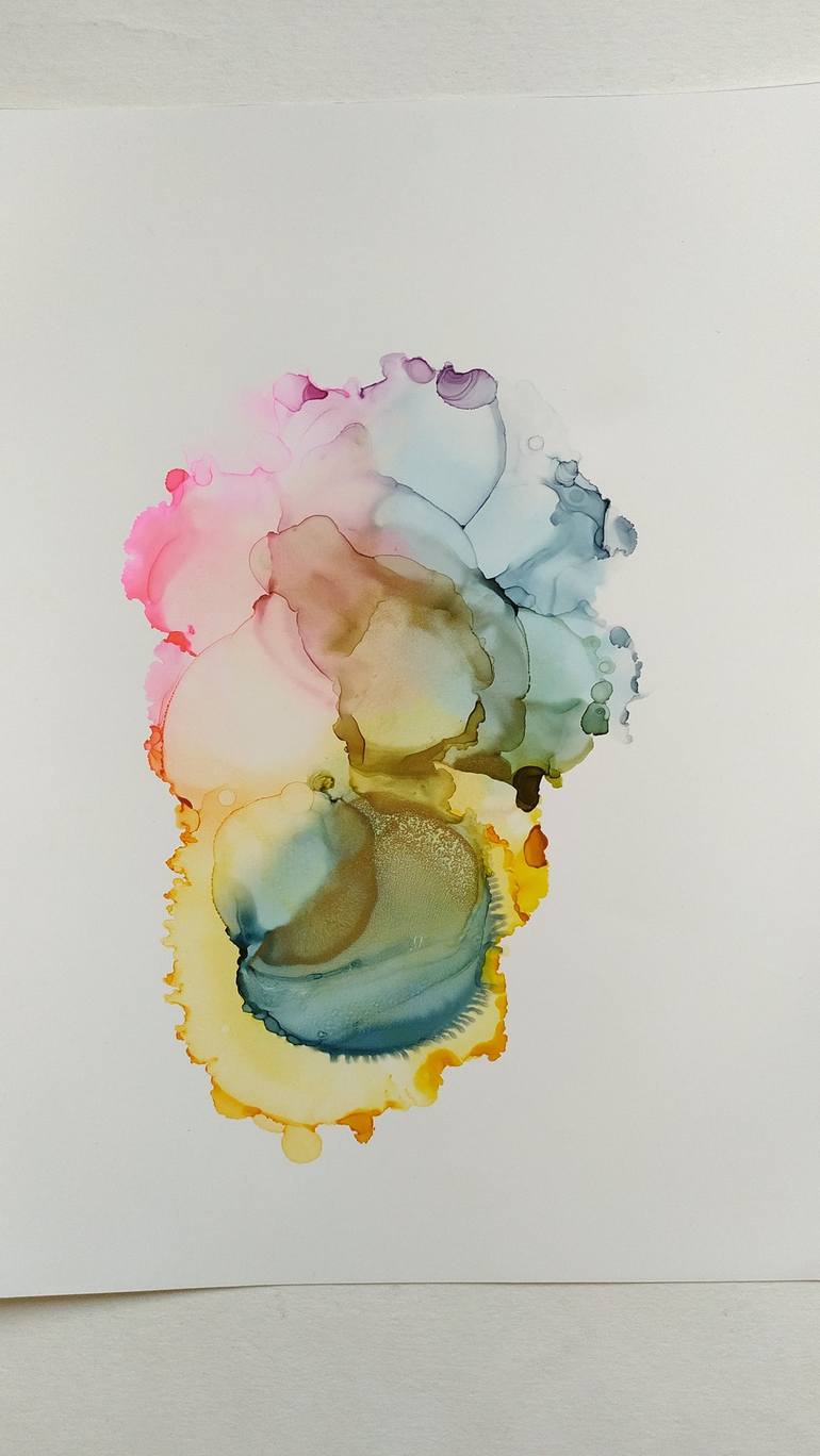 The fluid abstract (alcohol ink painting) Painting by Priyanka