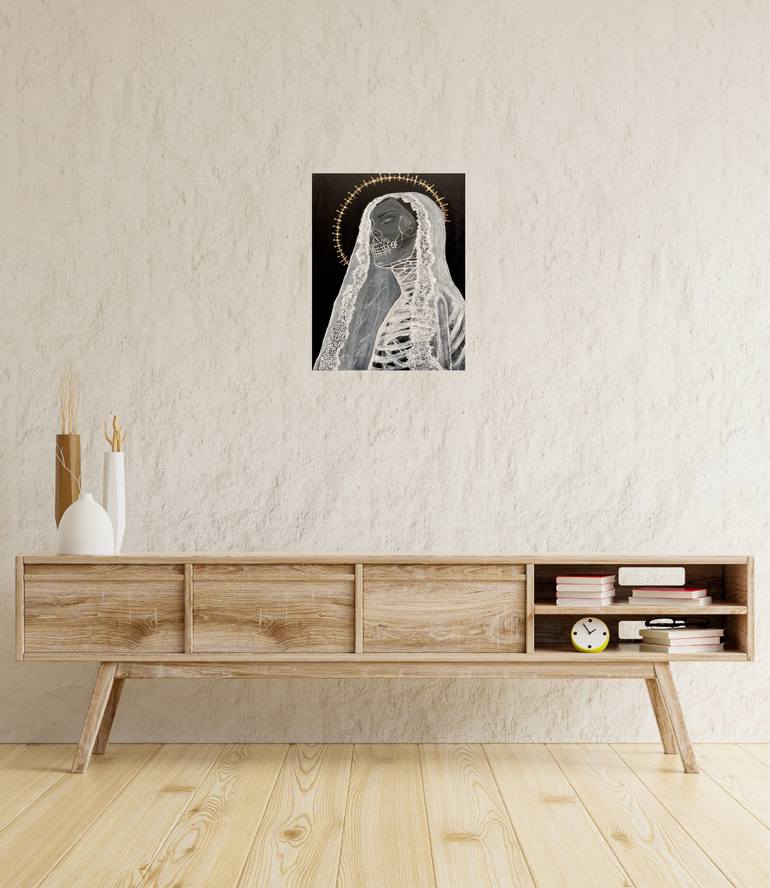Original Black & White Classical Mythology Painting by Nadiia Boichenko