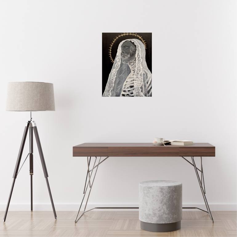 Original Black & White Classical Mythology Painting by Nadiia Boichenko