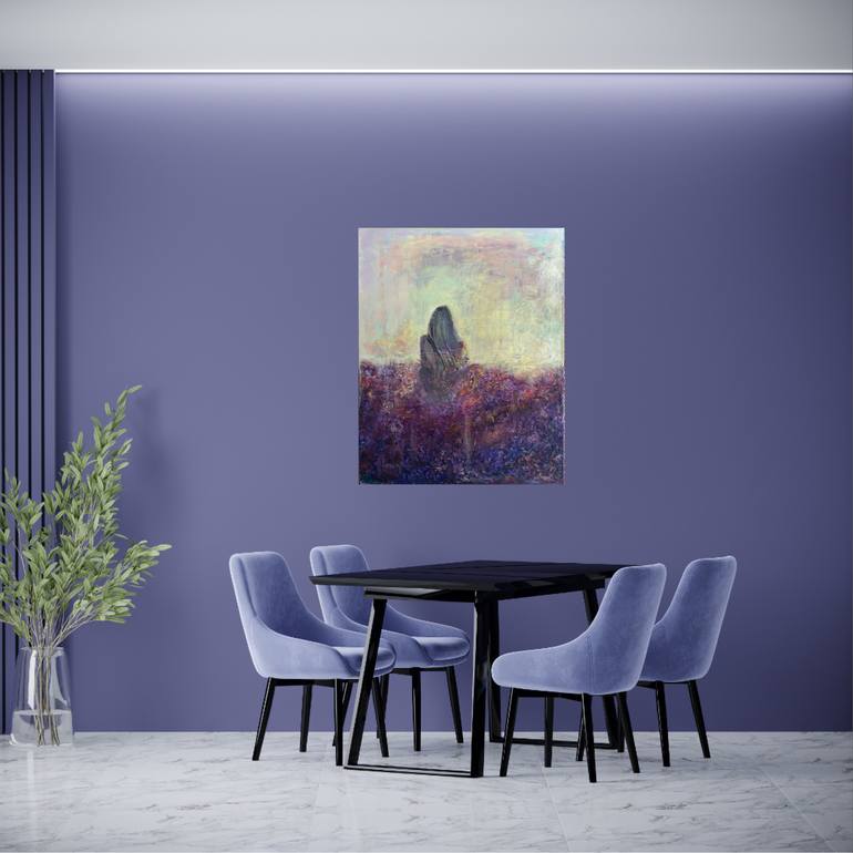 Original Color Field Painting Botanic Painting by Nadiia Boichenko