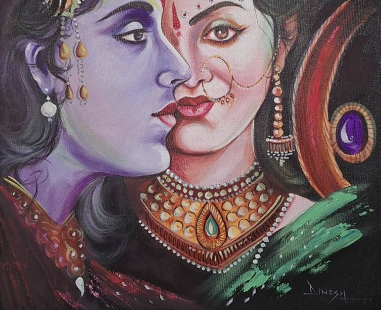 Original Art Deco Religion Painting by Manish Vaishnav