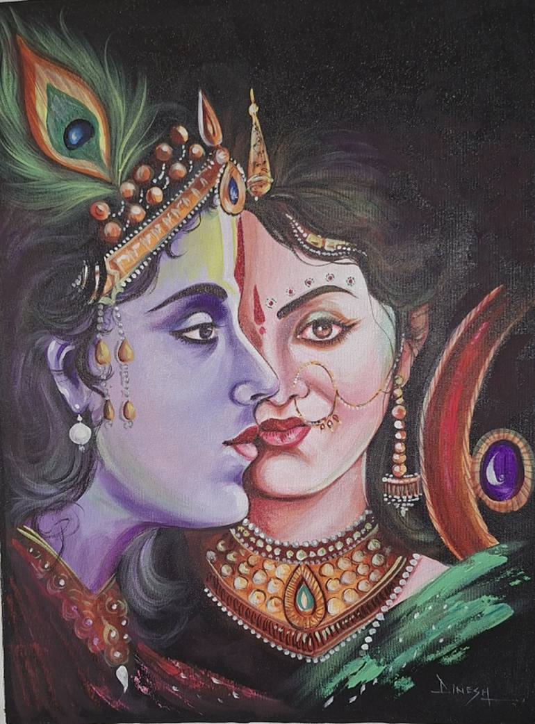 Original Art Deco Religion Painting by Manish Vaishnav