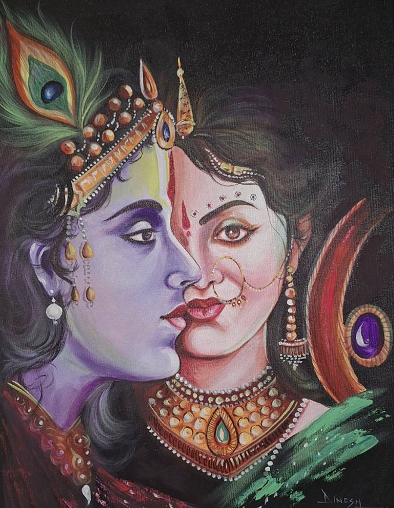 Original Art Deco Religion Painting by Manish Vaishnav
