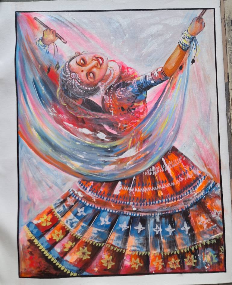 Original Art Deco People Painting by Manish Vaishnav