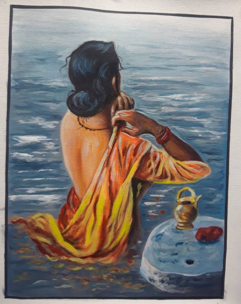 Original Art Deco Women Painting by Manish Vaishnav