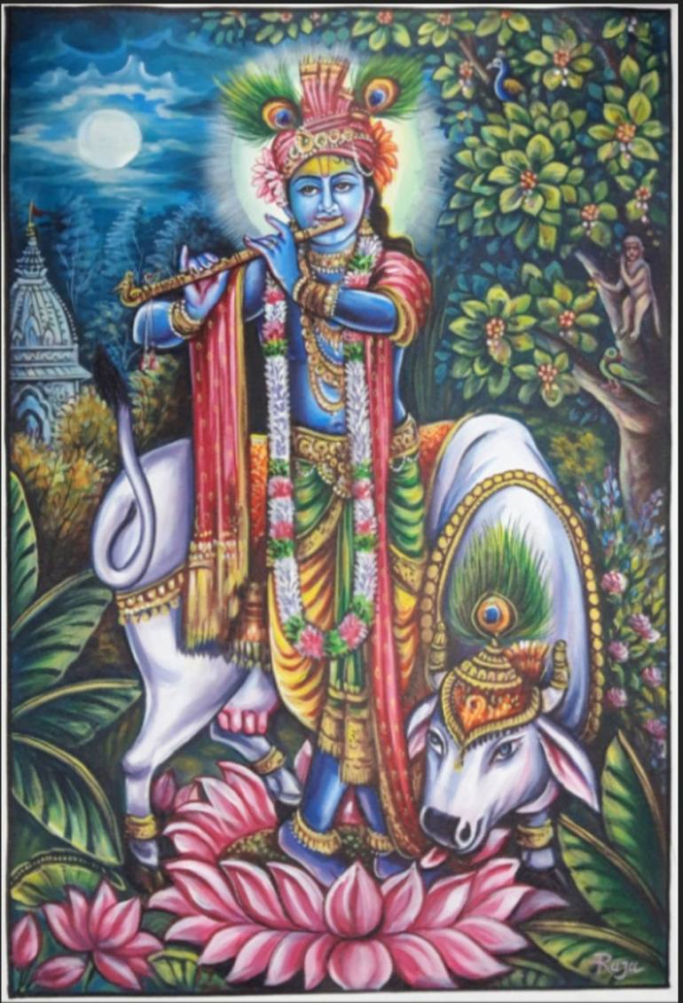 Painting of Lord Krishna, Krishna painting , Radha Krishna ...