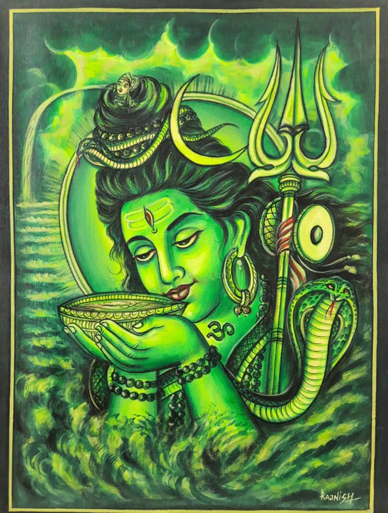 Original Art Deco Religion Painting by Manish Vaishnav
