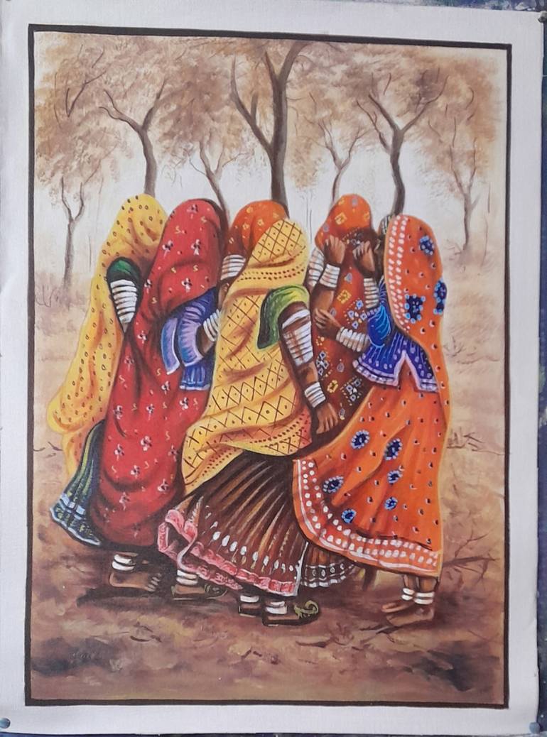 Original Art Deco Nature Painting by Manish Vaishnav