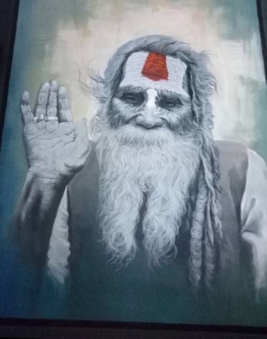 Indian sadhu baba handmade painting thumb