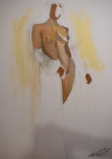 Original Portraiture Body Drawing by Anastaisha Shumskaya