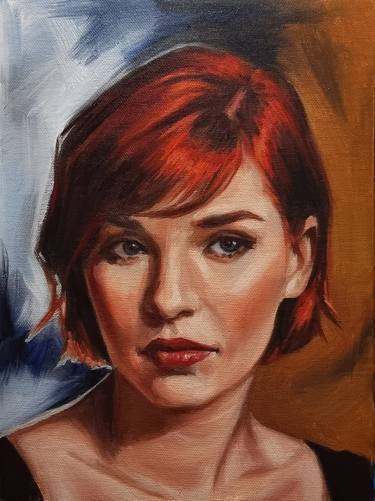 Oil portrait 0823-02, red haired young woman thumb