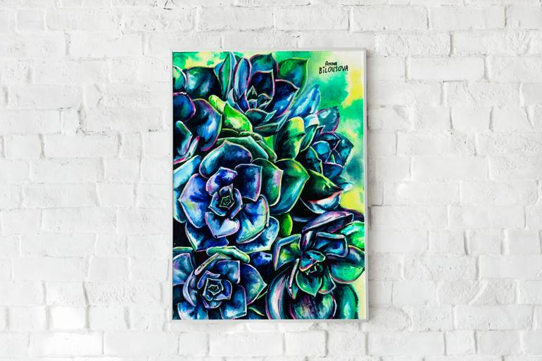 Original Expressionism Floral Painting by Anna Bilousova