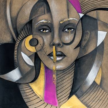 Original Abstract People Mixed Media by Ipek Townsend