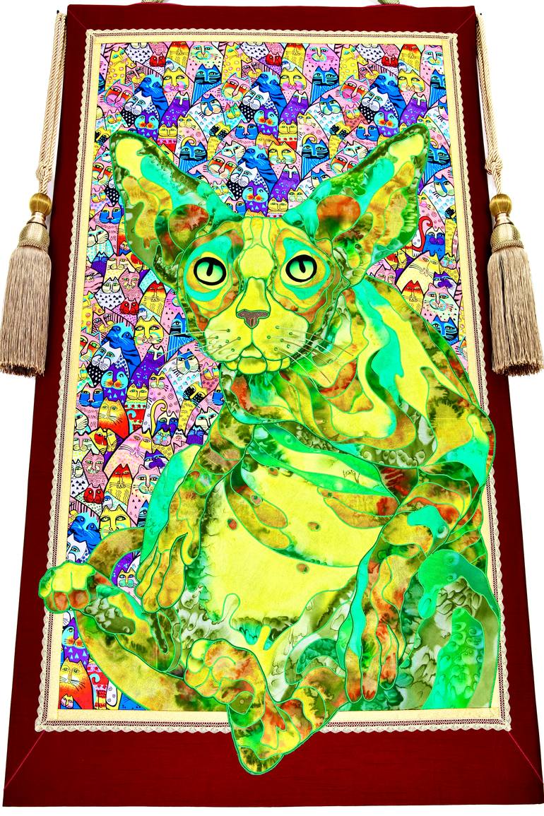 Original Abstract Cats Painting by Kostyantin Malginov