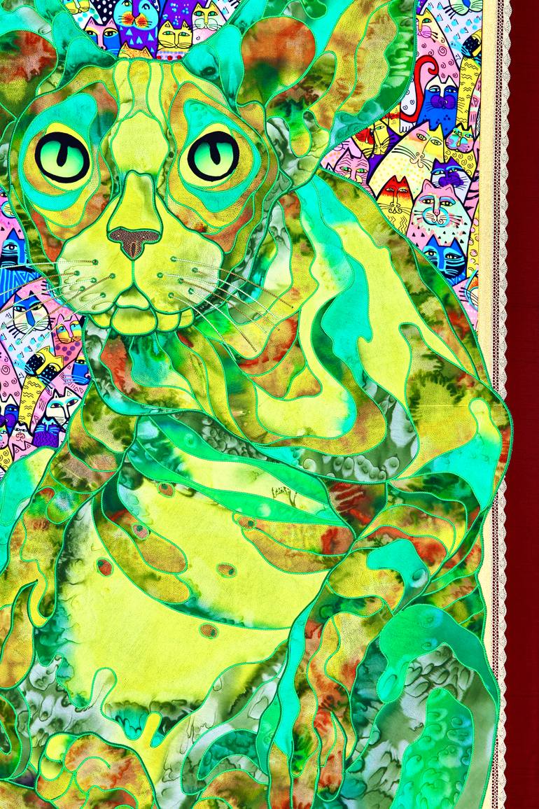 Original Abstract Cats Painting by Kostyantin Malginov