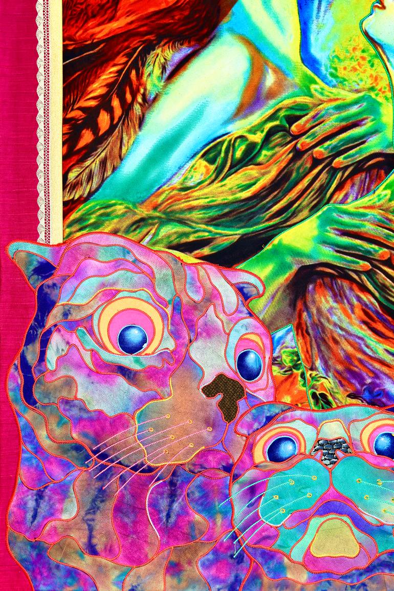 Original Conceptual Cats Painting by Kostyantin Malginov