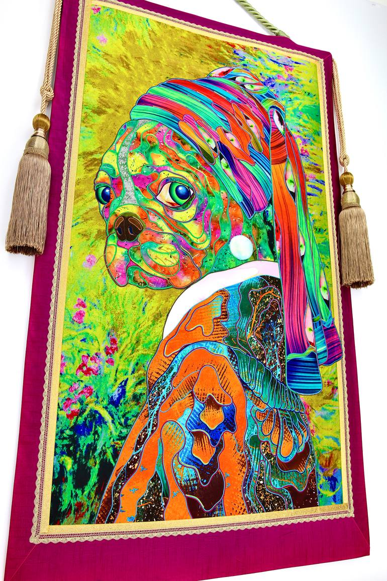 Original Abstract Dogs Painting by Kostyantin Malginov