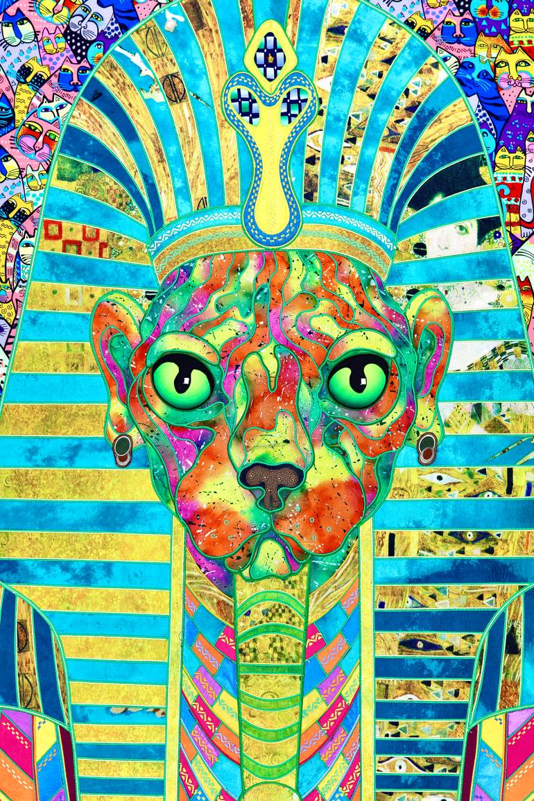 Original Abstract Cats Painting by Kostyantin Malginov