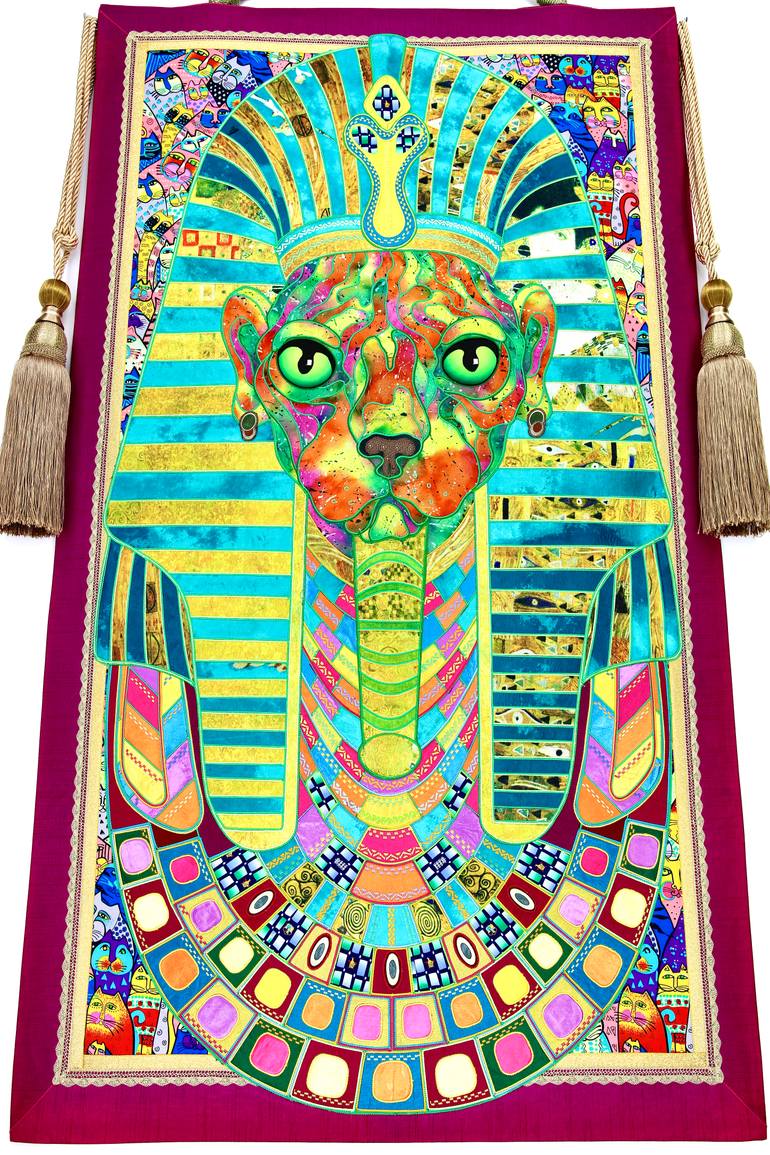 Original Abstract Cats Painting by Kostyantin Malginov