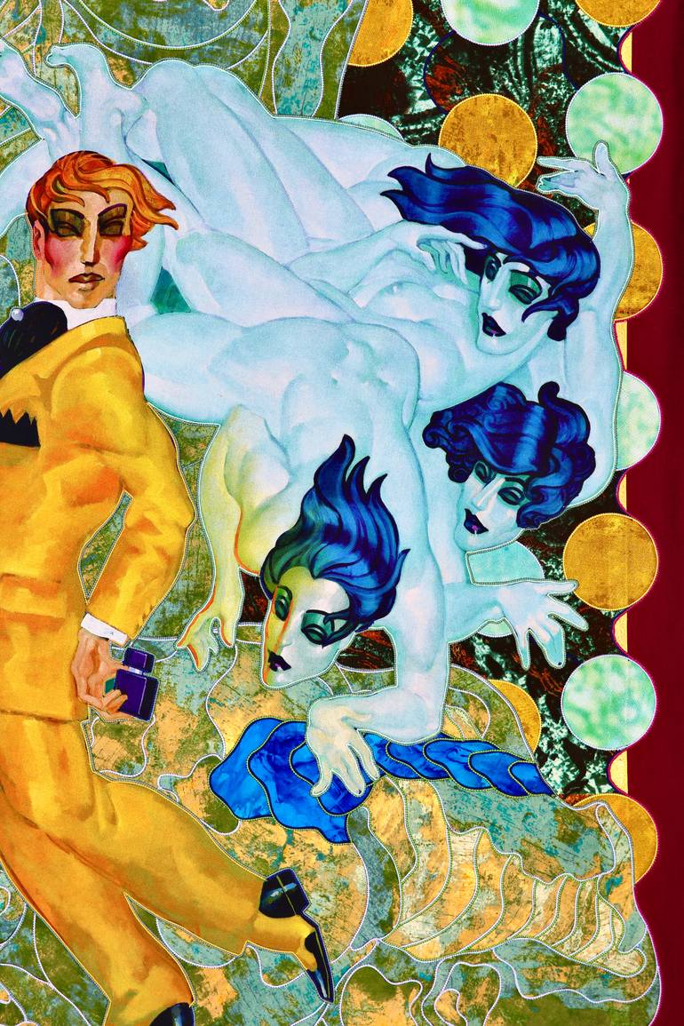 Original Abstract Men Painting by Kostyantin Malginov