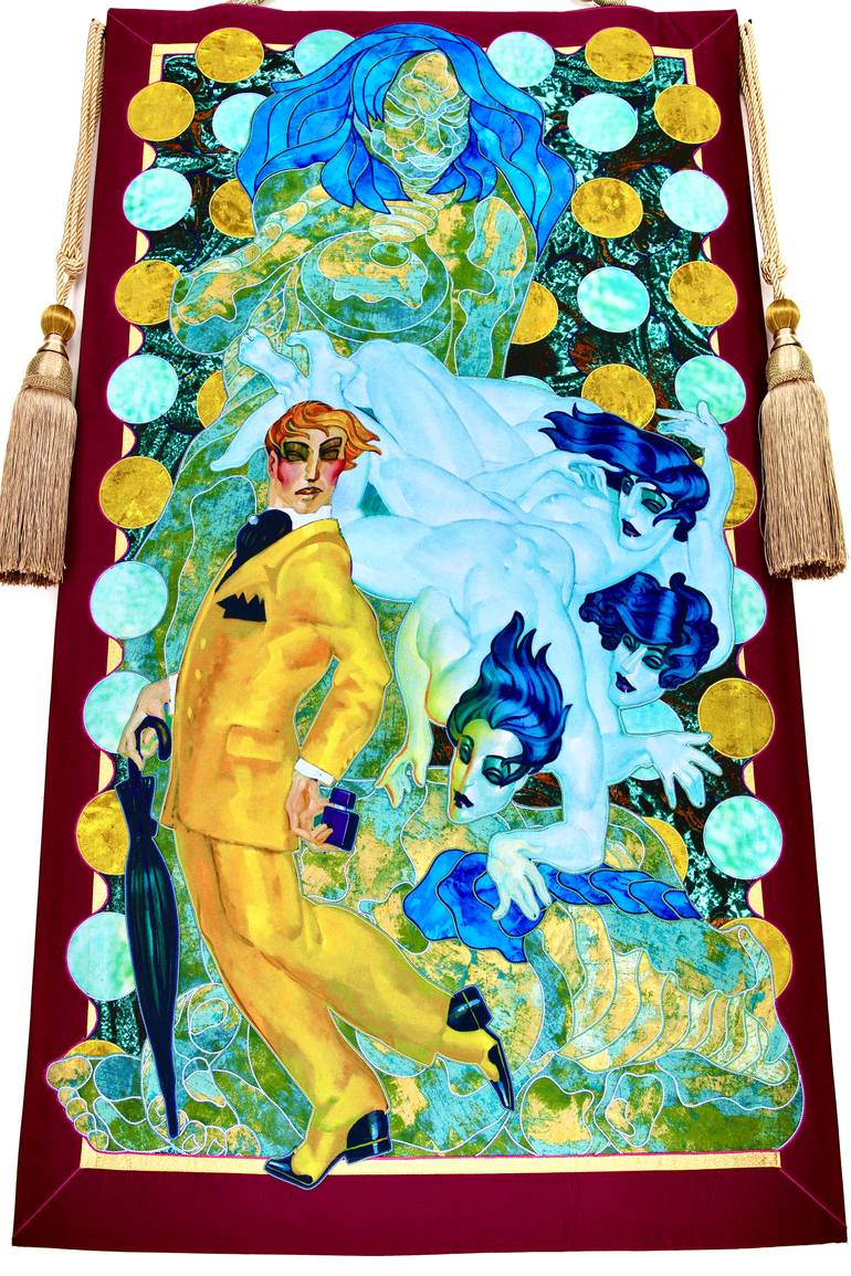 Original Abstract Men Painting by Kostyantin Malginov