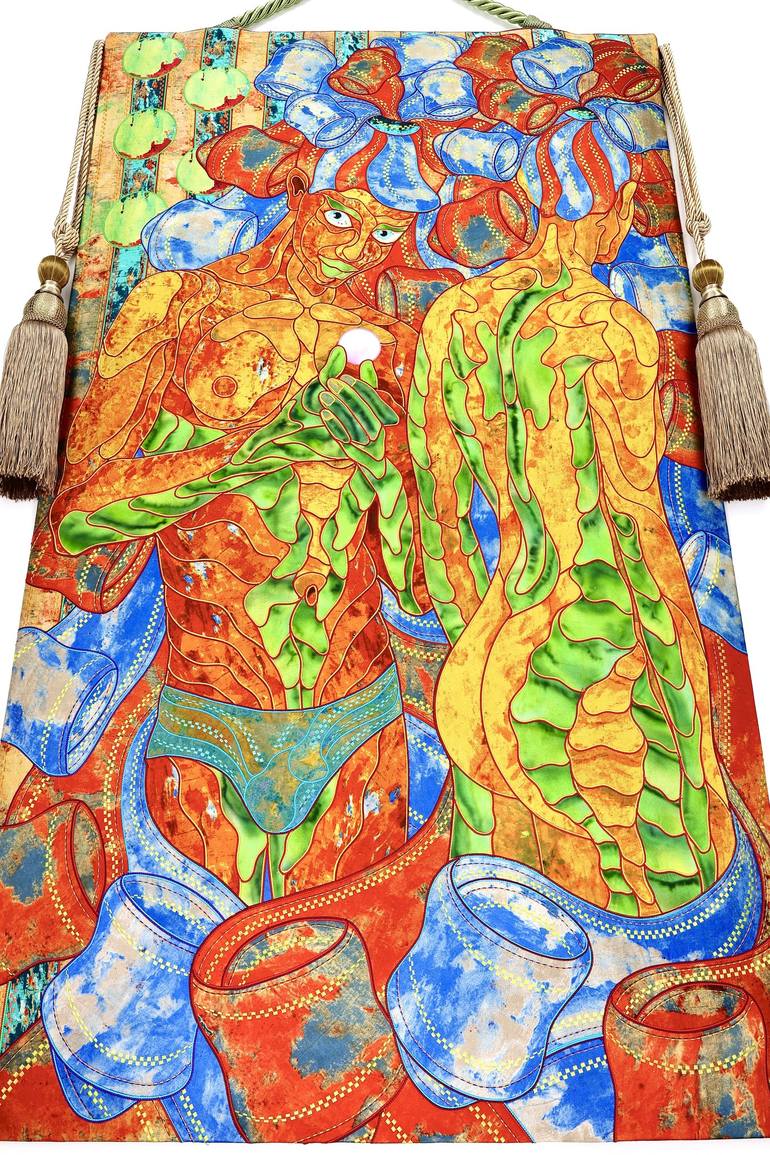Original Abstract Men Painting by Kostyantin Malginov