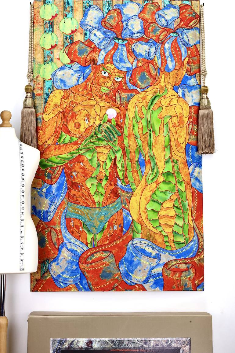 Original Abstract Men Painting by Kostyantin Malginov