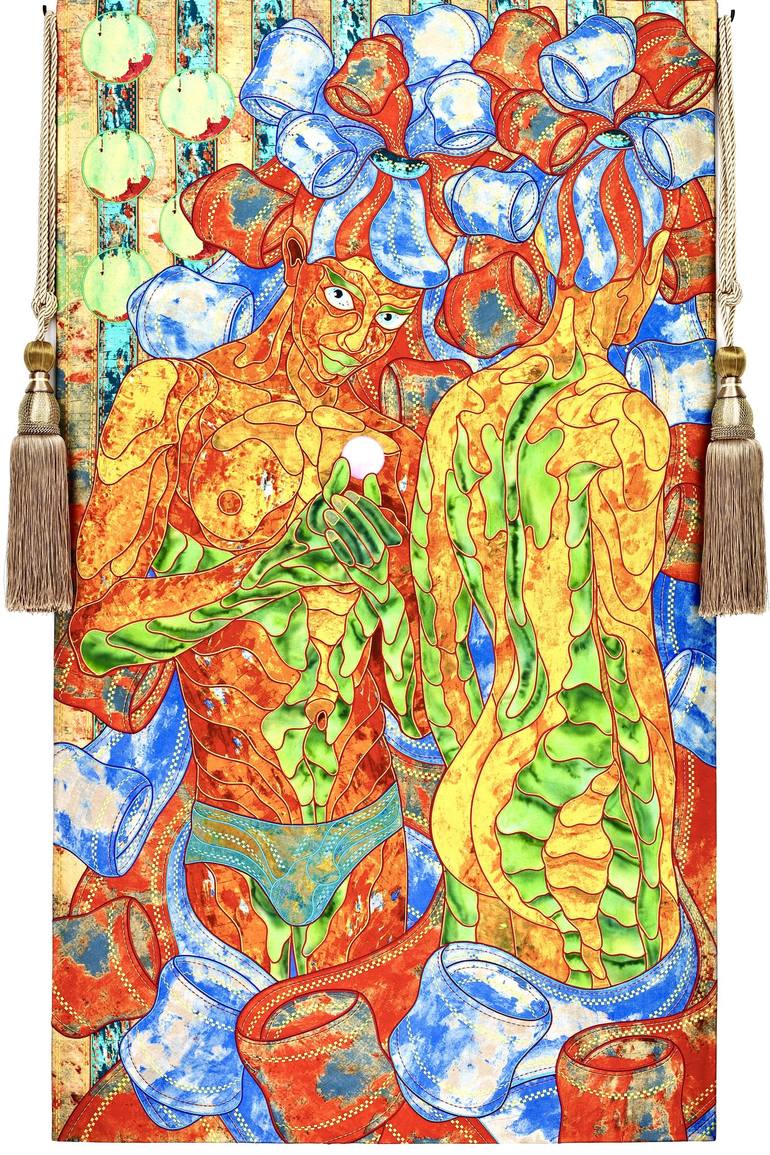 Original Abstract Men Painting by Kostyantin Malginov