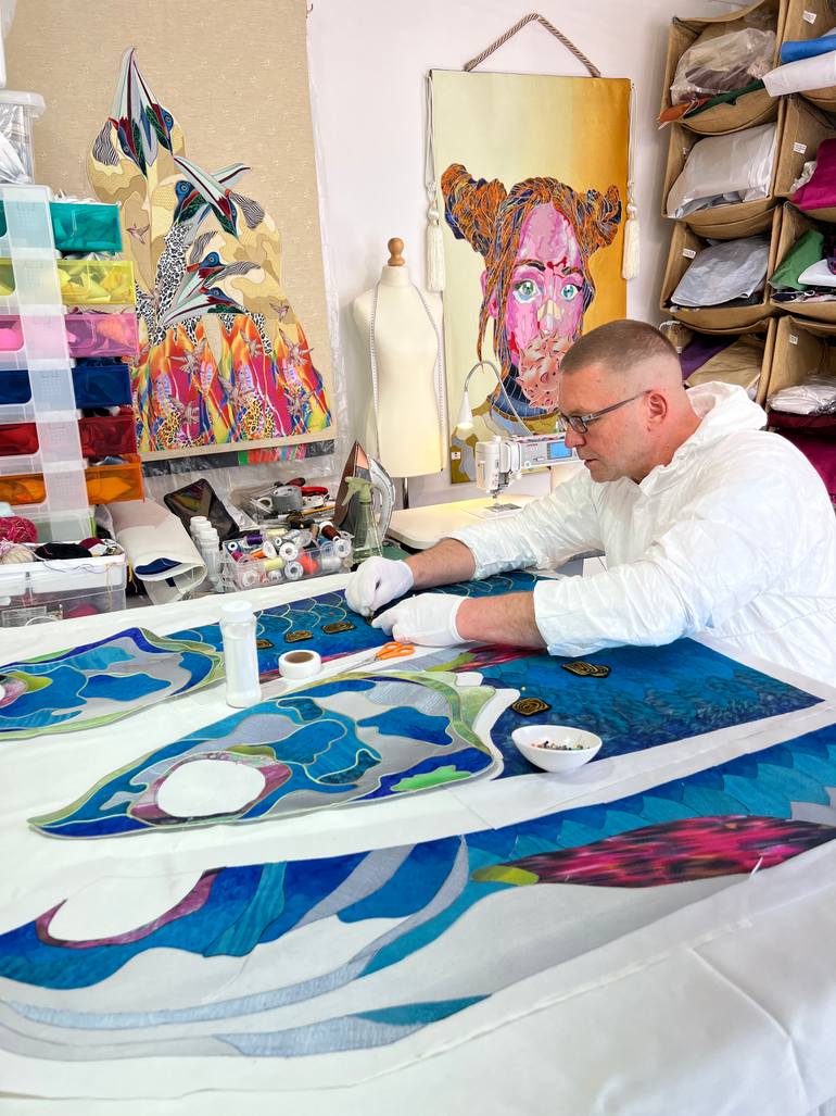 Original Conceptual Dogs Painting by Kostyantin Malginov