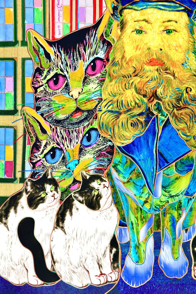 Original Contemporary Cats Painting by Kostyantin Malginov